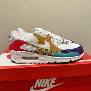 NIB $150 Nike Air Max 90 Animal White Safari Mix  2022 DH5075-100